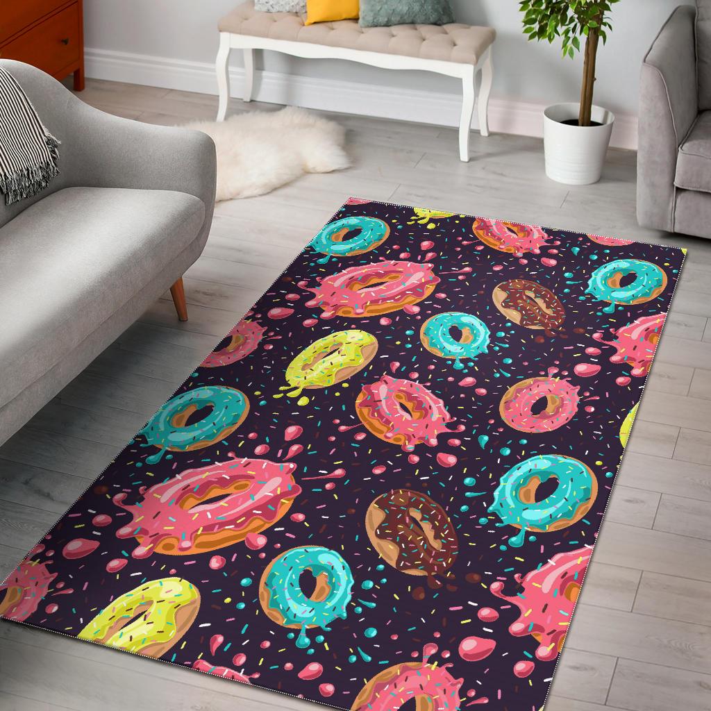 Colorful donut glaze pattern Area Rug