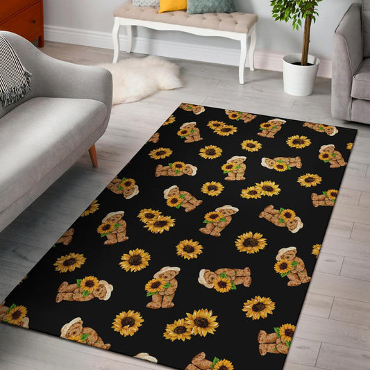 Sunflower Pattern Print Design SF016 Area Rugs