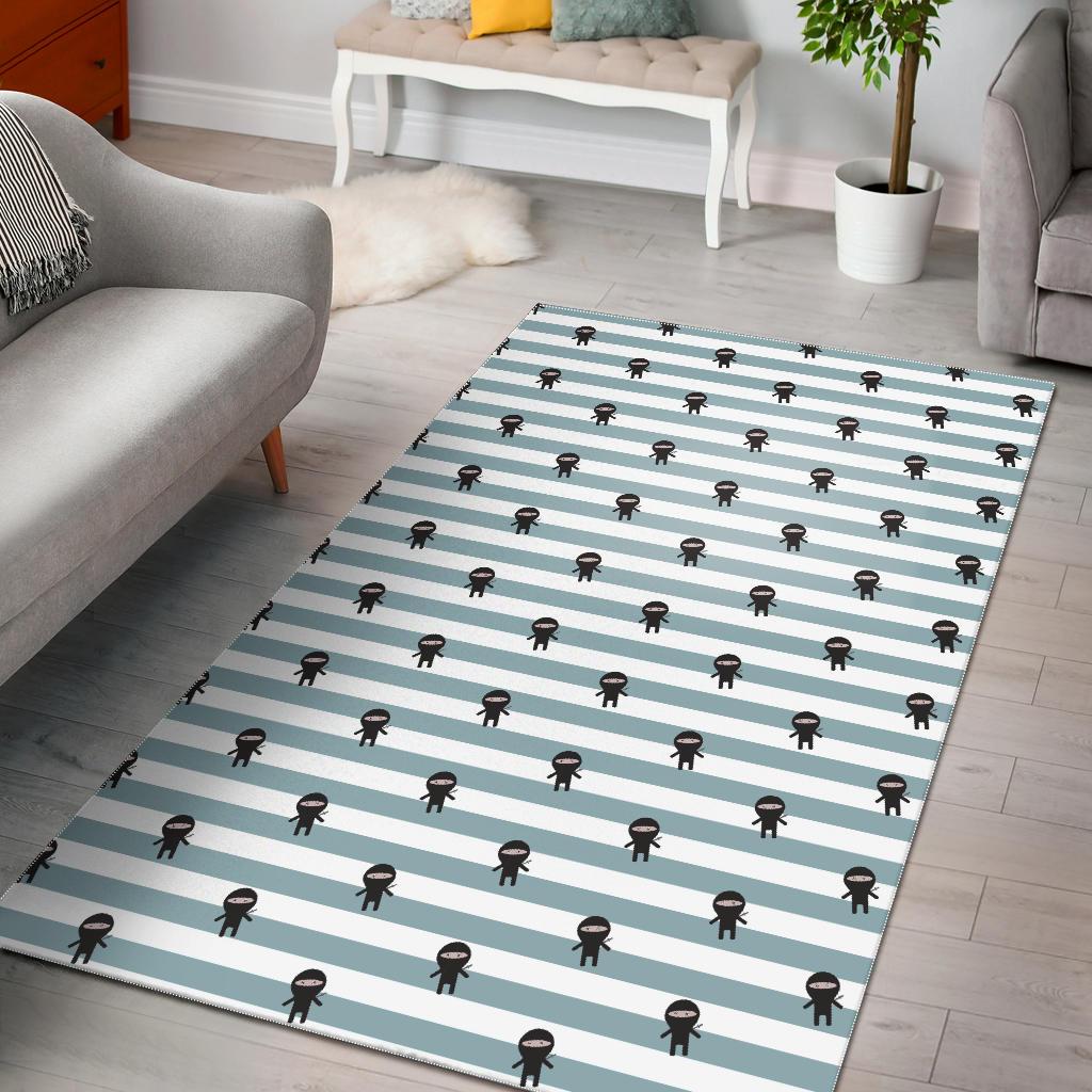 Ninja Pattern Stripe Background Area Rug
