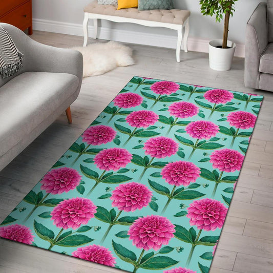 Dahlia Pattern Print Design DH08 Area Rugs