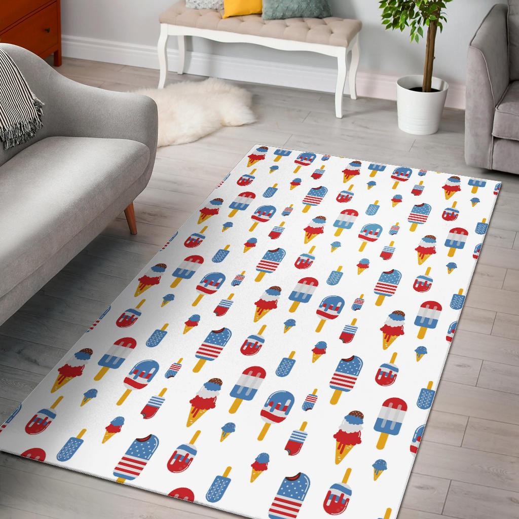 Ice Cream USA Theme Pattern Area Rug