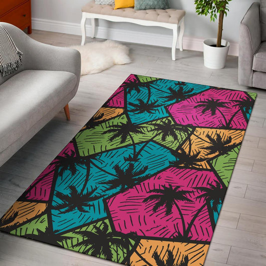 Palm Tree Pattern Print Design PT09 Area Rugs