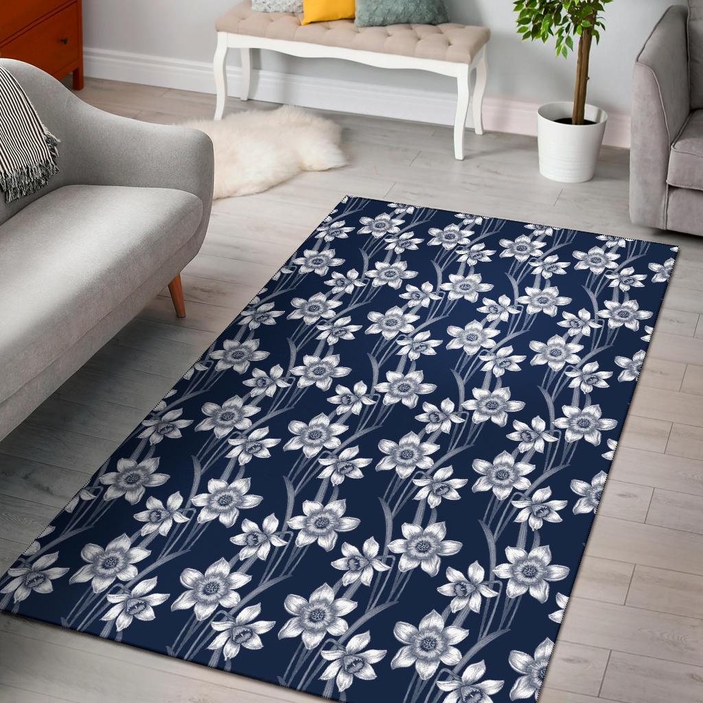 Daffodils Pattern Print Design DF09 Area Rugs