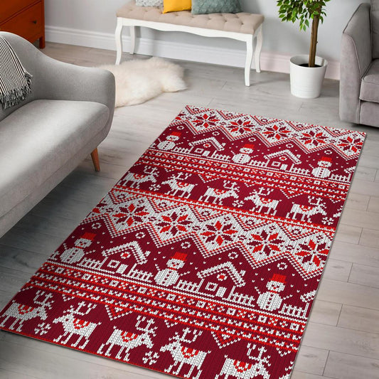 Snowman Sweater Printed Pattern Area Rug