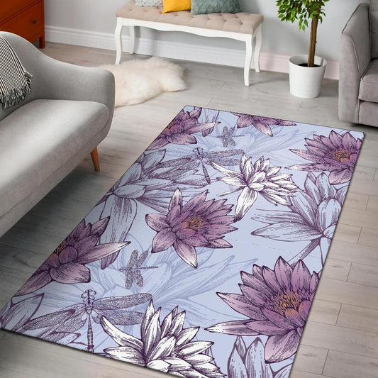Water Lily Pattern Print Design WL01 Area Rugs