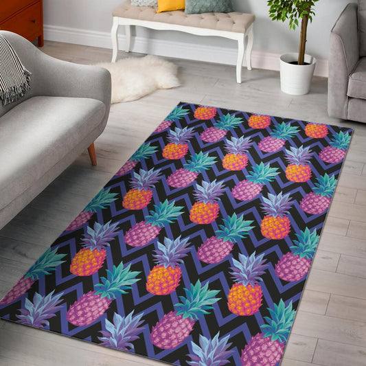 Pineapples pattern zigzag background Area Rug
