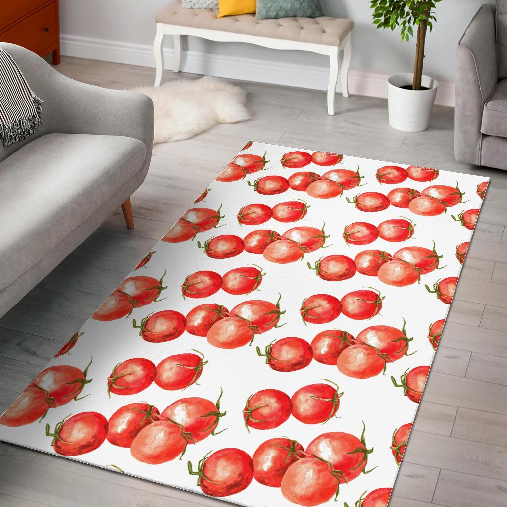 Tomato Water Color Pattern Area Rug