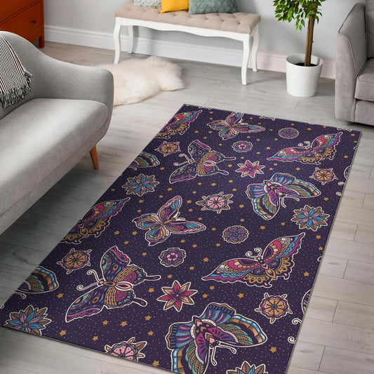 Butterfly Star Pokka Dot Pattern Area Rug