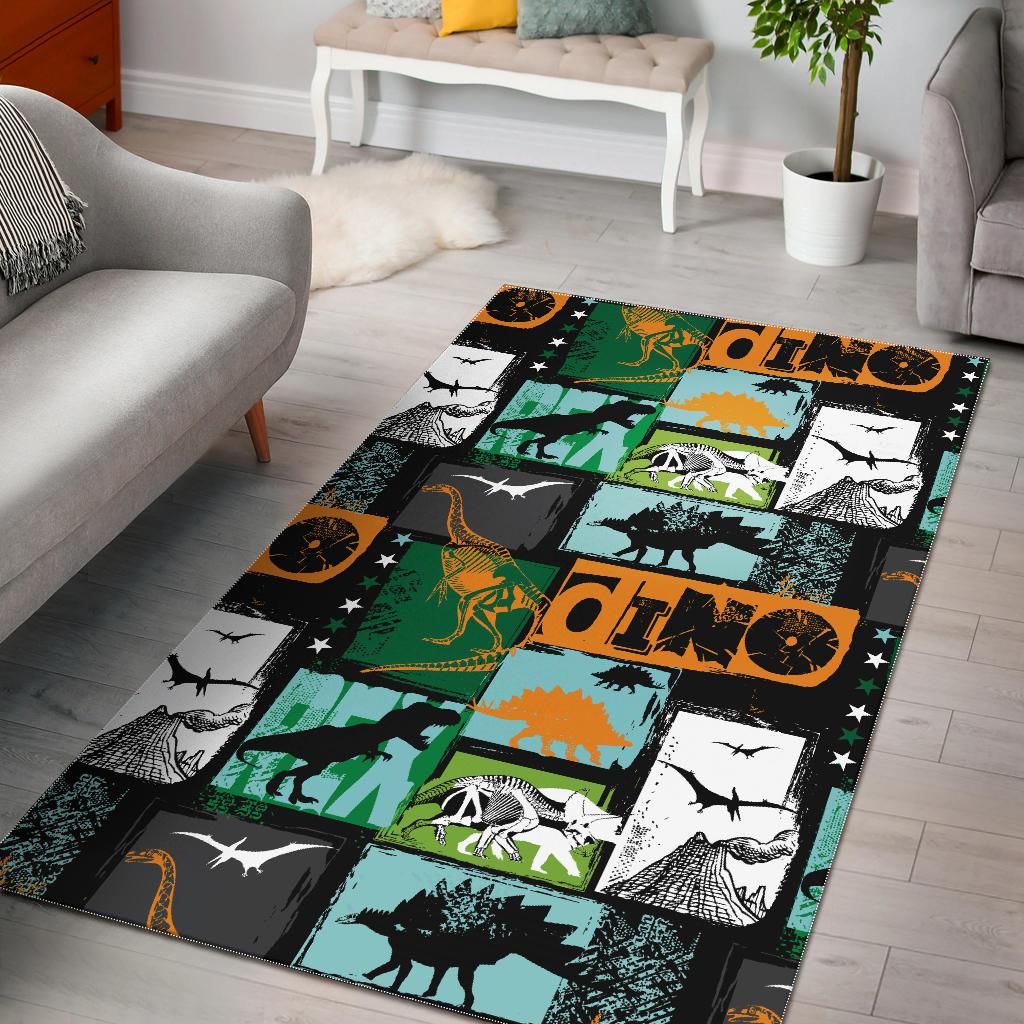 dinosaurs print pattern Area Rug