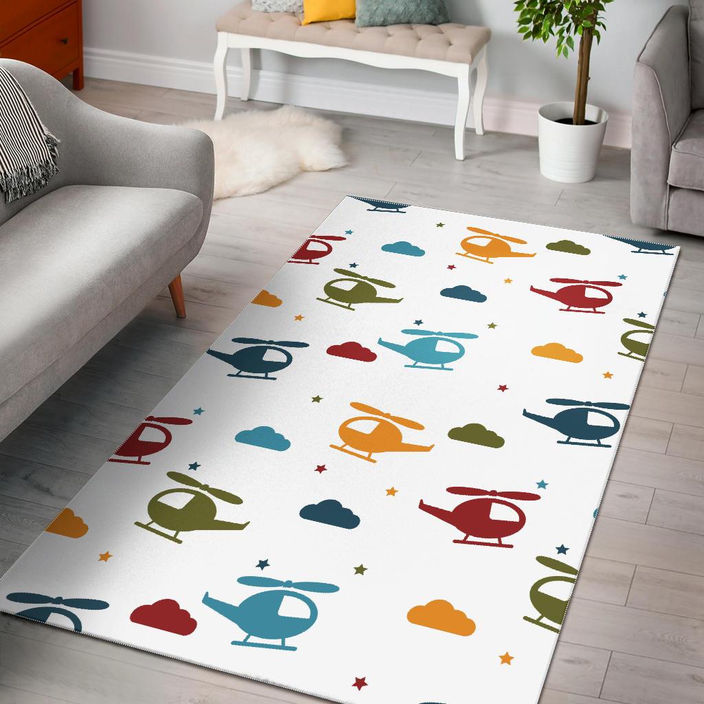 Colorful helicopter pattern Area Rug