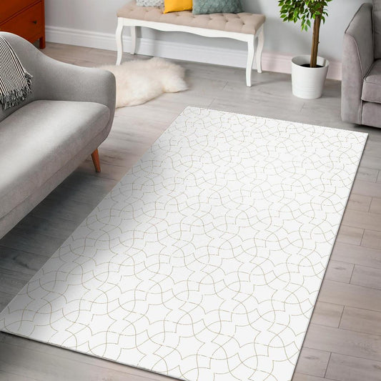 arabic white pattern Area Rug