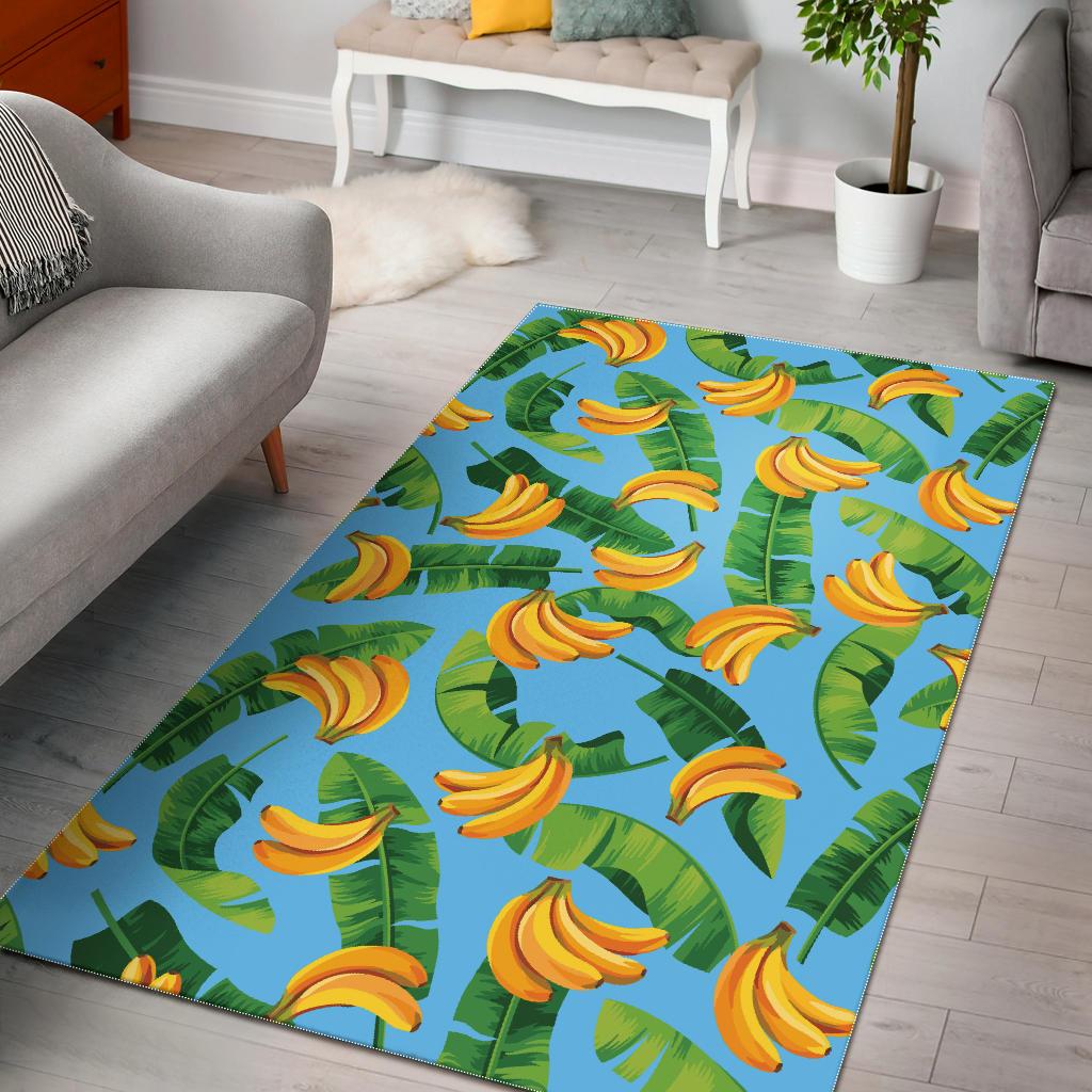 banana leaves banana design pattern Area Rug