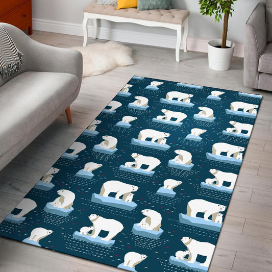 Polar Bear Pattern Print Design PB02 Area Rugs