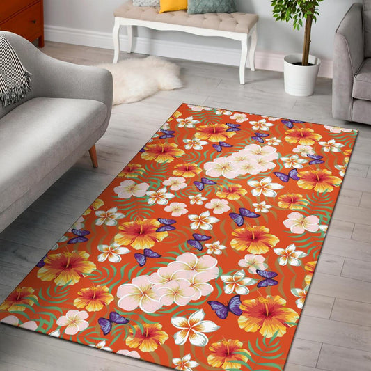 Tropical Flower Pattern Print Design TF027 Area Rugs