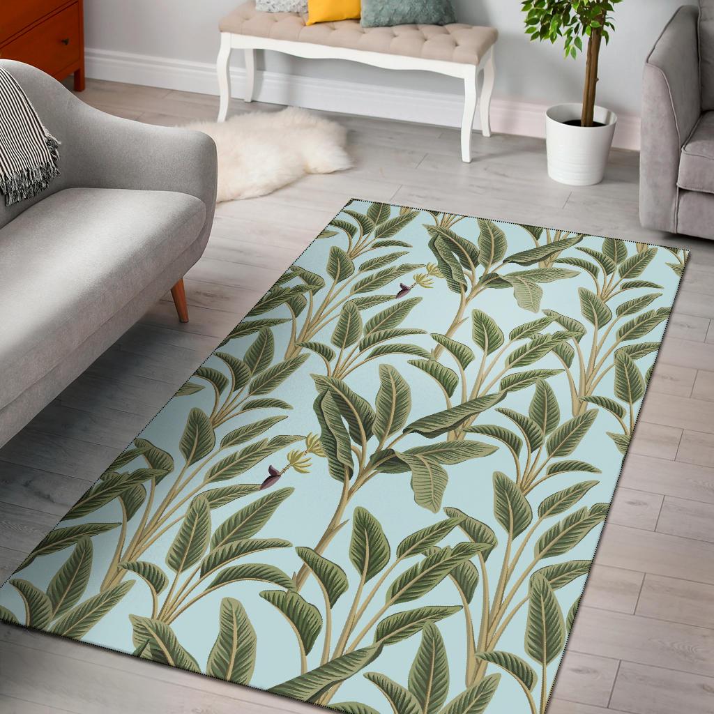 Banana Leaf Pattern Print Design BL03 Area Rugs