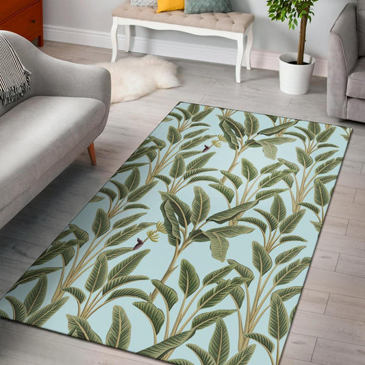 Banana Leaf Pattern Print Design BL03 Area Rugs