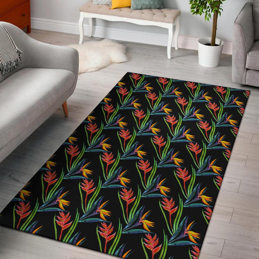 Heliconia Pattern Print Design HL04 Area Rugs