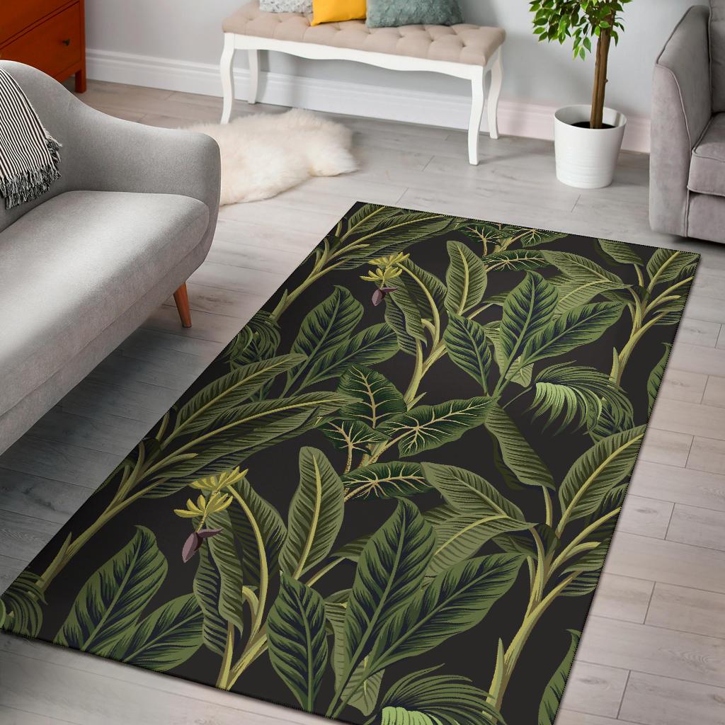 Banana Leaf Pattern Print Design BL04 Area Rugs