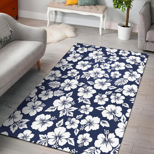 Hibiscus Pattern Print Design HB012 Area Rugs