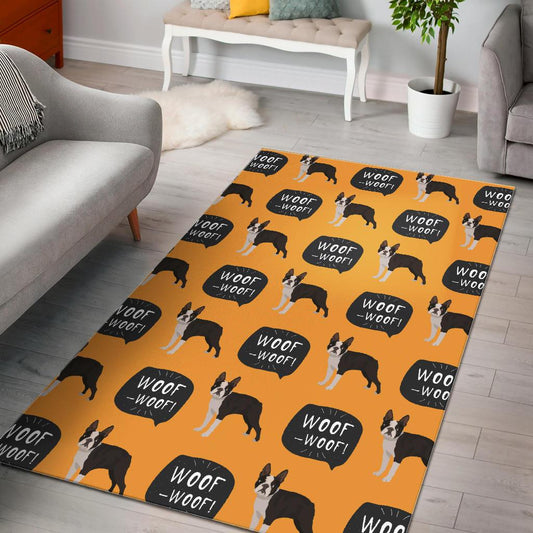 Boston terrier design pattern Area Rug
