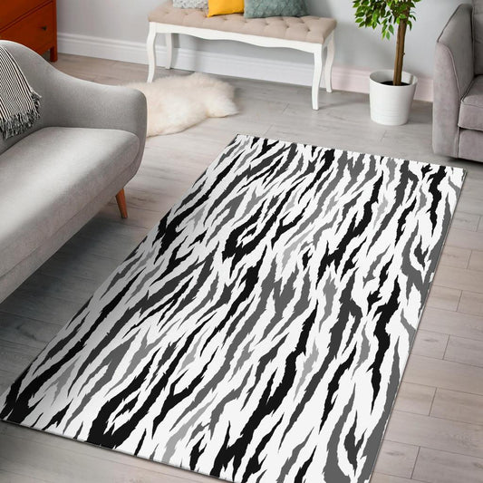 Gray Bengal Tiger Pattern Area Rug