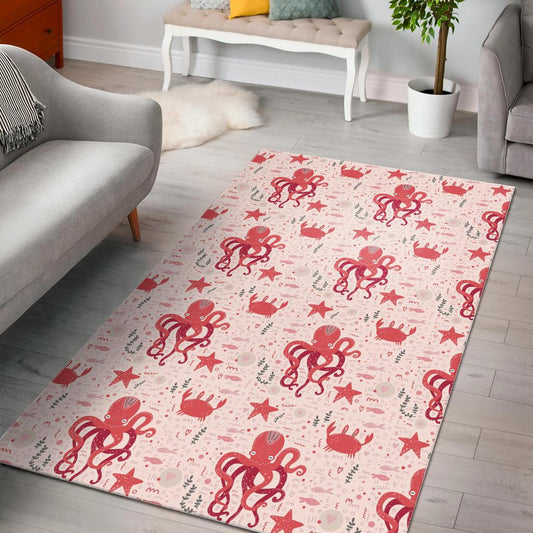 Octopus  Crab Starfish Pattern Area Rug
