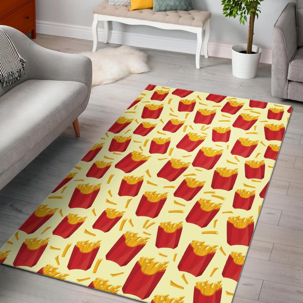 French Fries Pattern Theme Area Rug