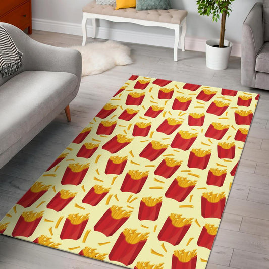 French Fries Pattern Theme Area Rug