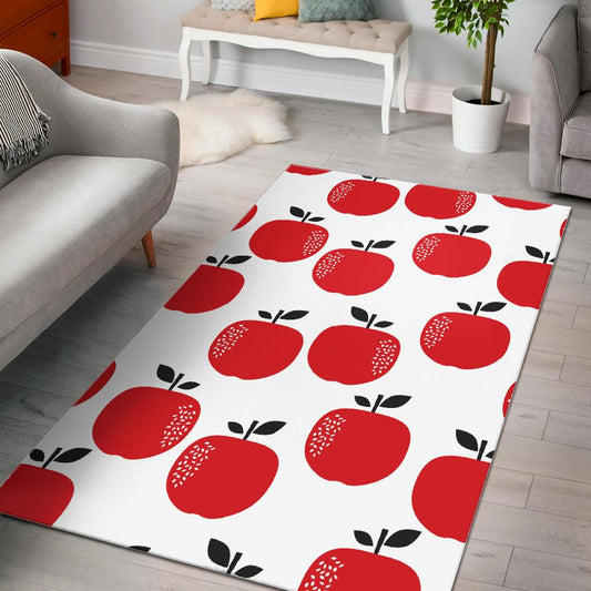 red apples white background Area Rug