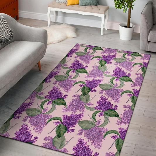Lilac Pattern Print Design LI02 Area Rugs