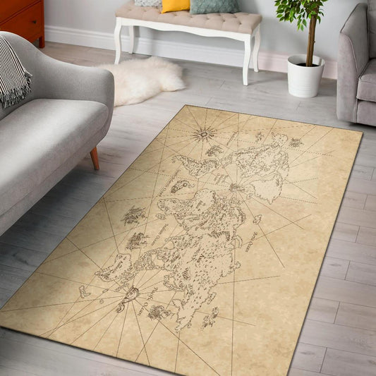 World Map Area Rug