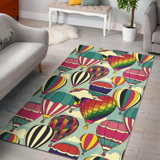 Hot Air Balloon Pattern Background Area Rug
