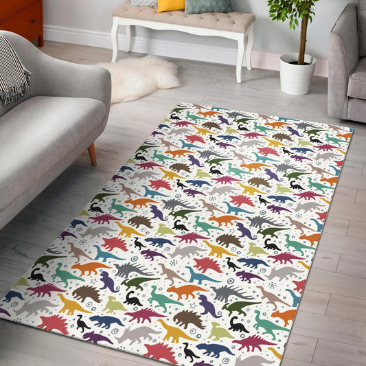 Colorful Dinosaur Pattern Area Rug