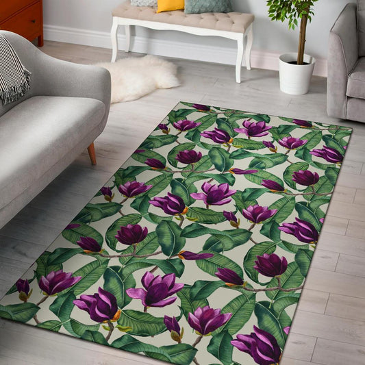 Magnolia Pattern Print Design MAG07 Area Rugs