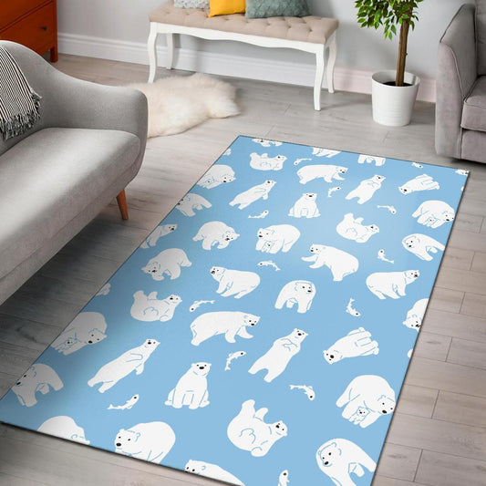 Polar Bear Pattern Print Design PB01 Area Rugs