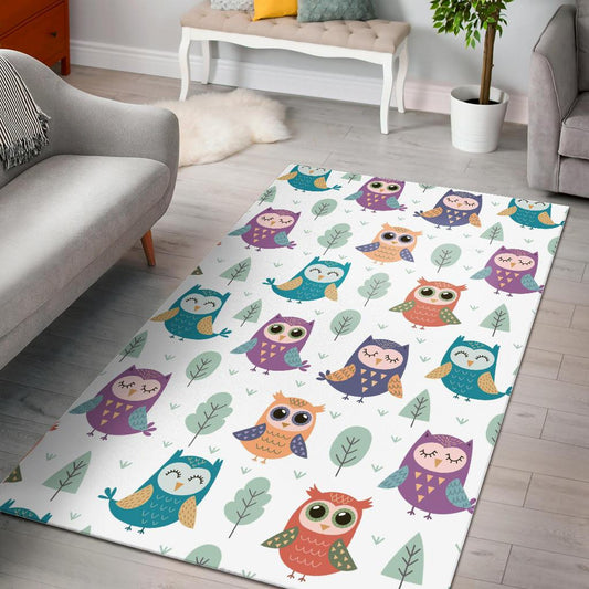 Cute owl pattern Area Rug