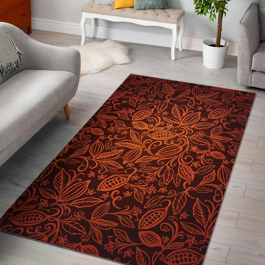 Cocoa beans tribal polynesian pattern Area Rug