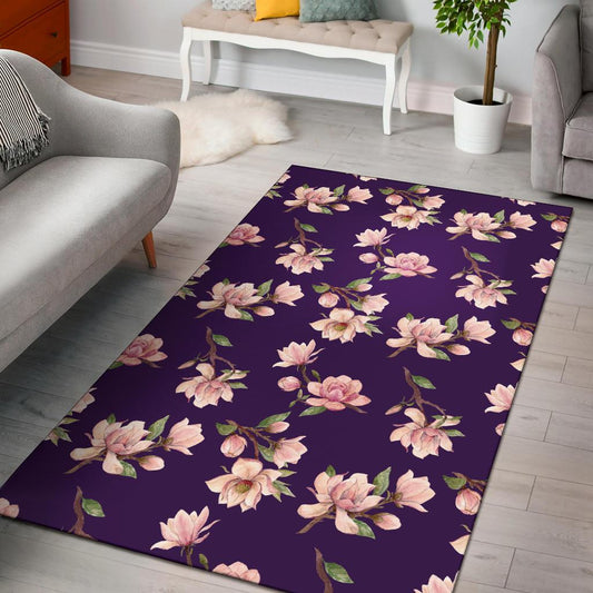 Magnolia Pattern Print Design MAG02 Area Rugs