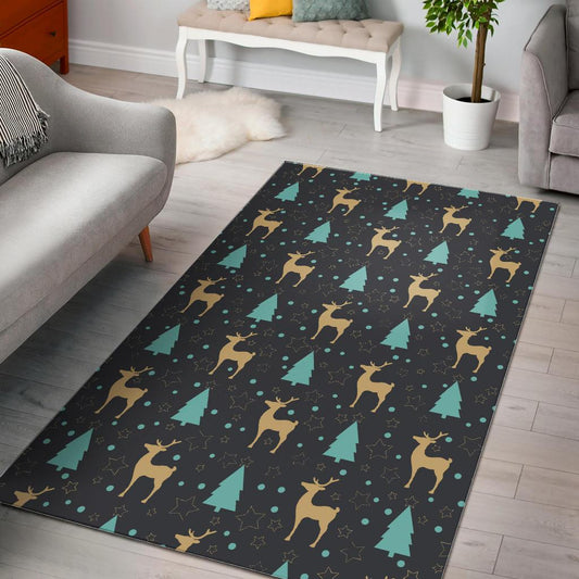 Deers star tree pattern Area Rug