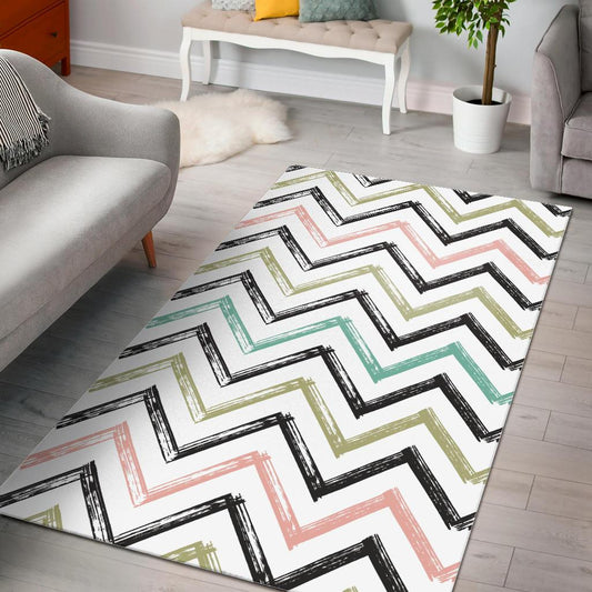zigzag  chevron paint pattern Area Rug
