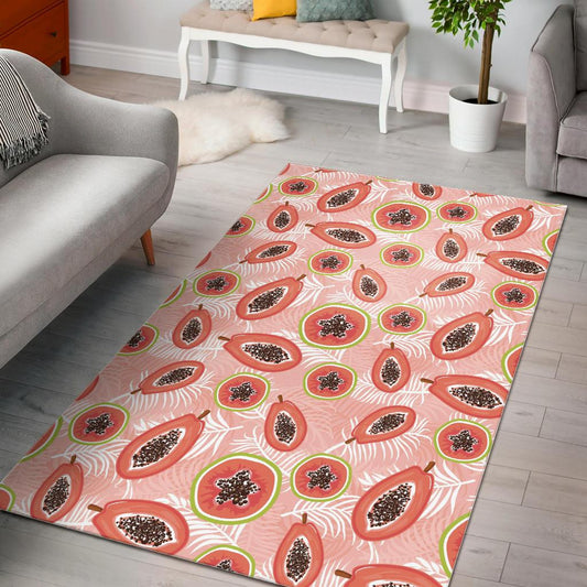 papaya leaves pattern Area Rug
