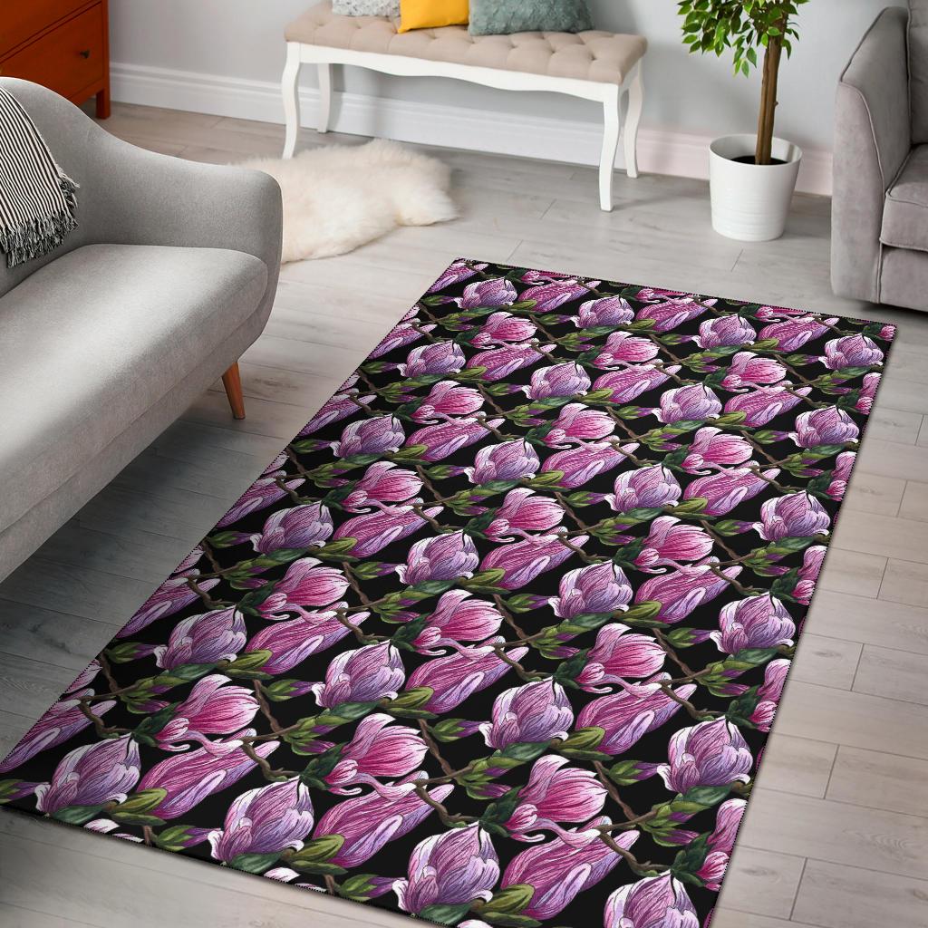 Magnolia Pattern Print Design MAG011 Area Rugs