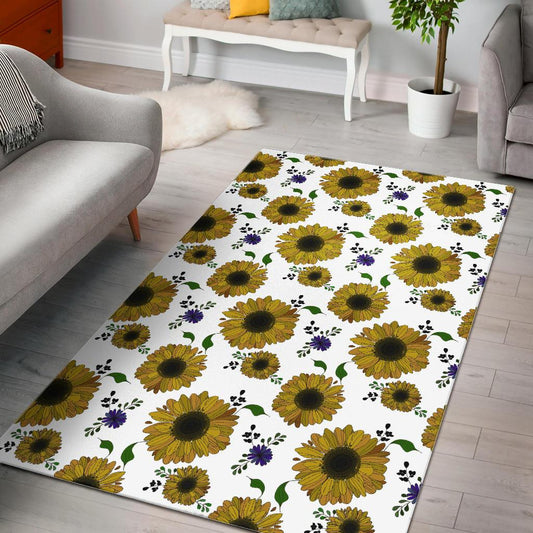 Sunflower Pattern Background Area Rug