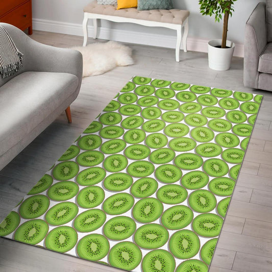 Sliced Kiwi Pattern Background Area Rug