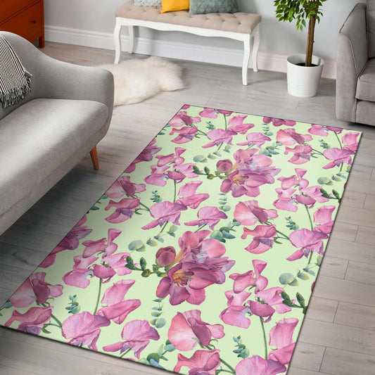 Peony Pattern Print Design PE011 Area Rugs