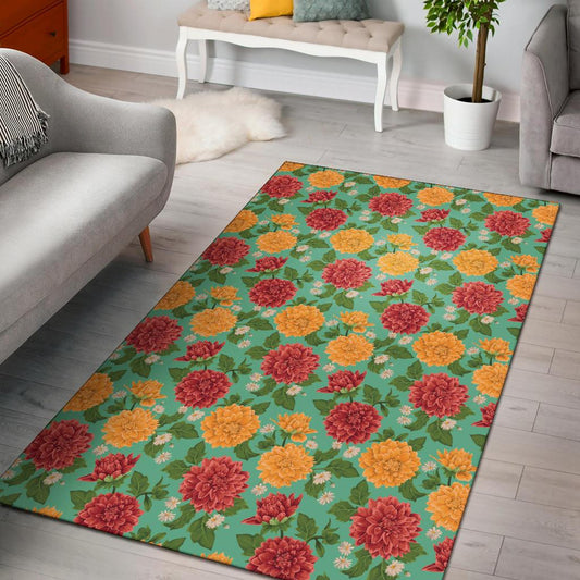 Dahlia Pattern Print Design DH011 Area Rugs