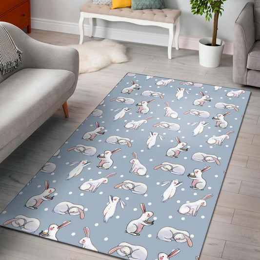 Rabbit Pattern Print Design RB06 Area Rugs