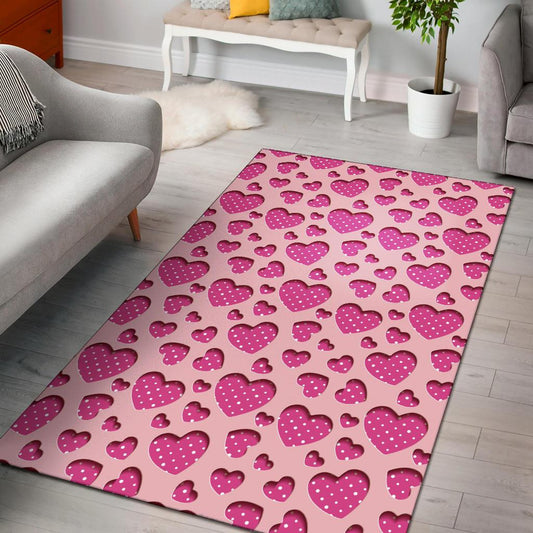 Heart Pink Pattern Print Design HE06 Area Rugs