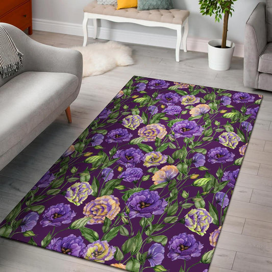 Lisianthus Pattern Print Design LT03 Area Rugs