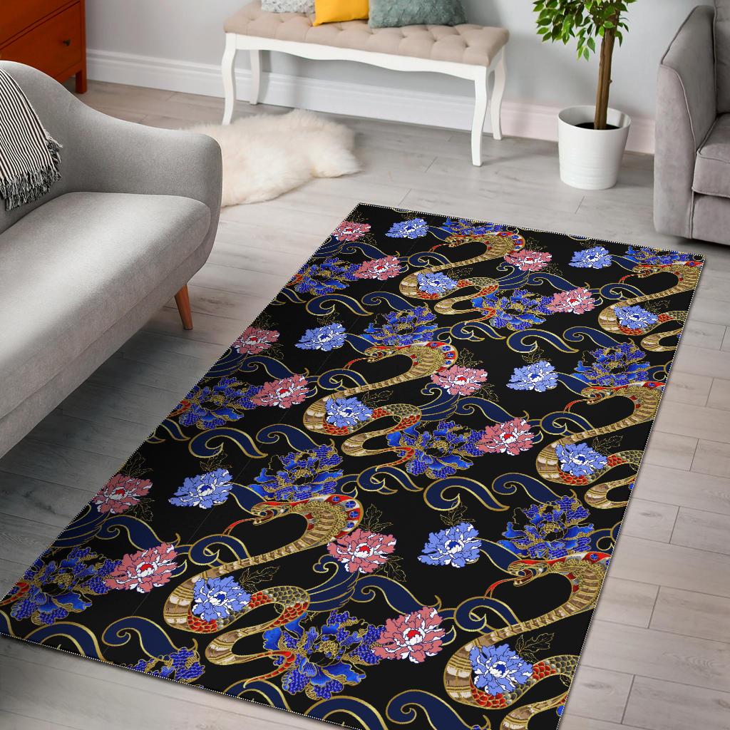 Snake Flower Pattern Area Rug